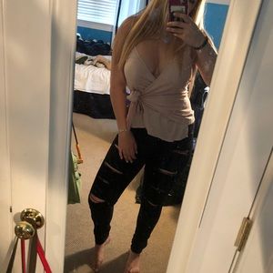 cute pink wrap shirt